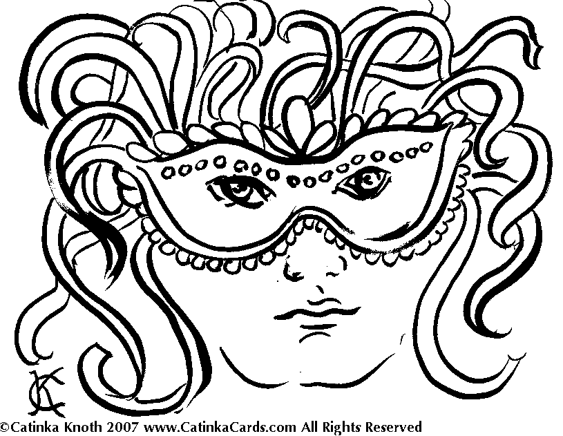 Mardi Gras Coloring Pages by Catinka Knoth