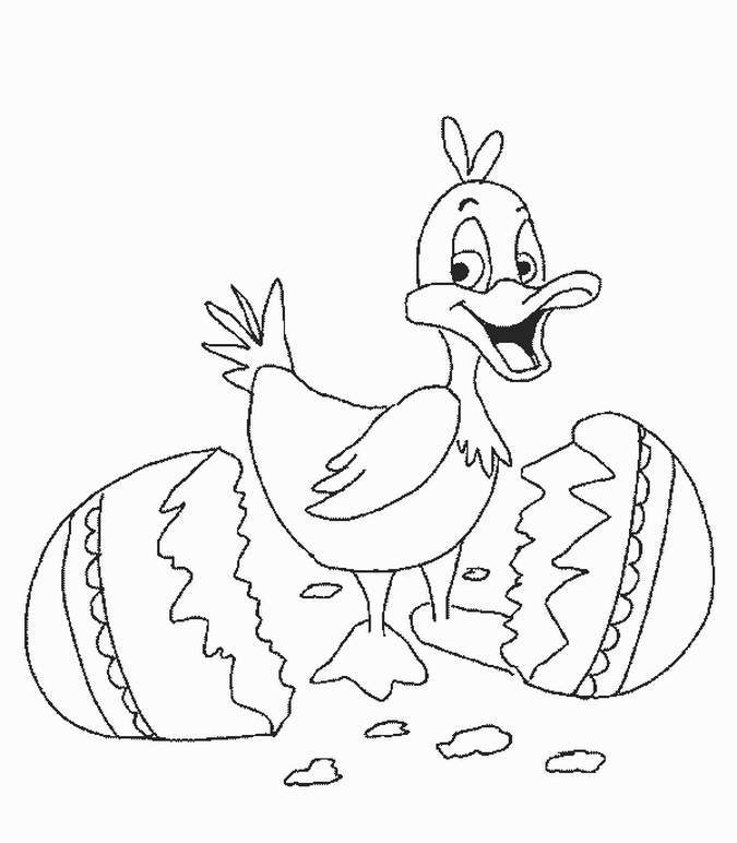 Cute Happy Easter Chick Coloring Pages