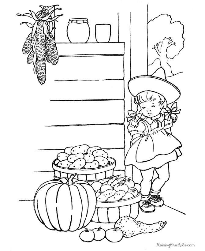 Kid Thanksgiving coloring book pages 010