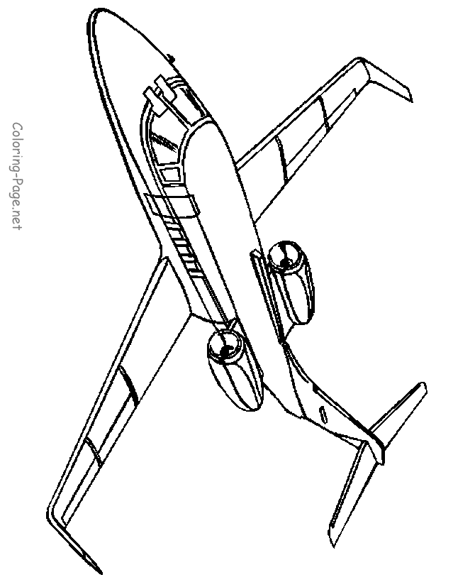 Airplane coloring book pages - business jet