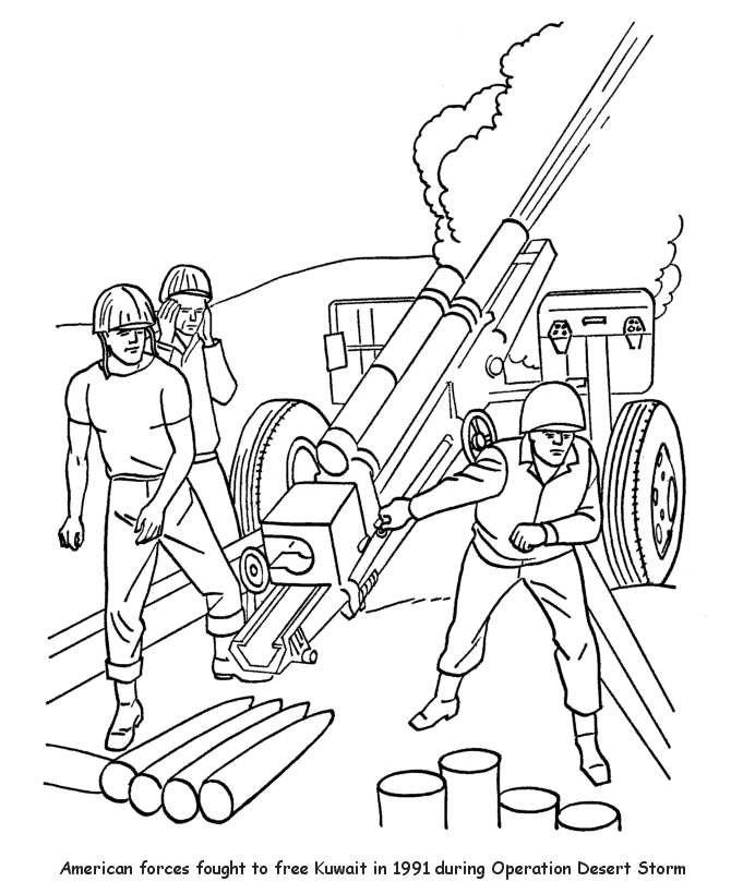 Veterans Day Coloring Pages - Gulf War I - Desert Storm Veterans