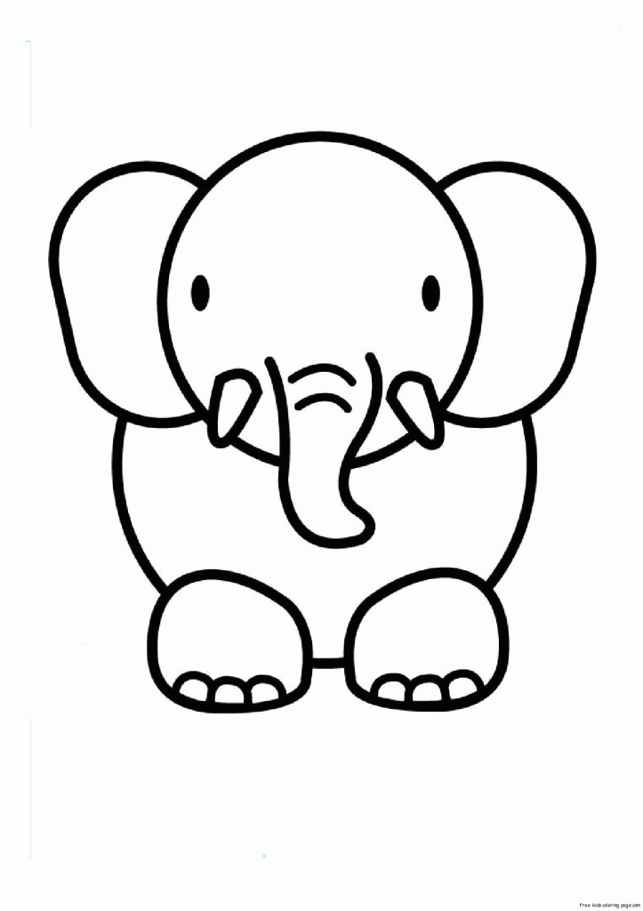 elephant coloring pages for kids printable