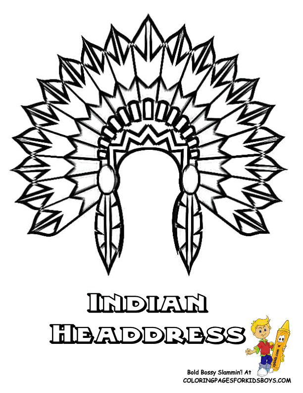 indian head dress Colouring Pages