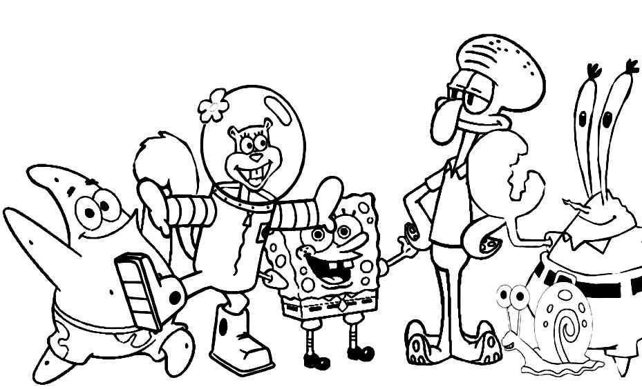 spung bob all Colouring Pages
