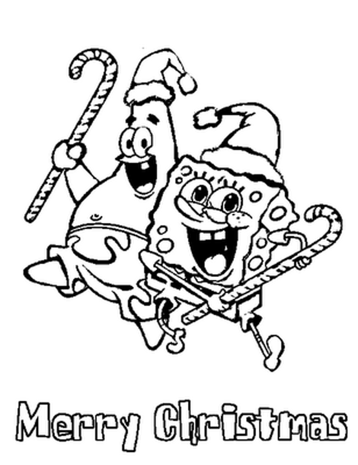 patrick marry christmas coloring pages spongebob