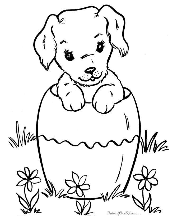 Puppy coloring sheets 052
