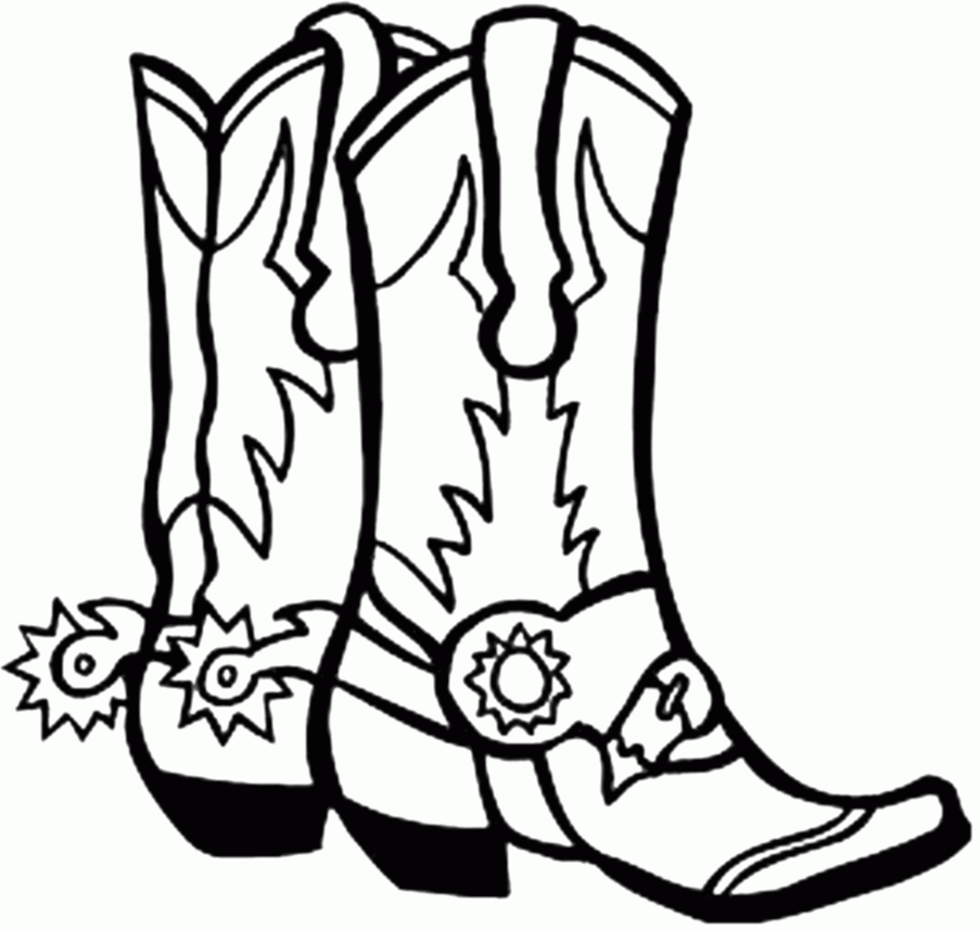 new cowboy boots Colouring Pages