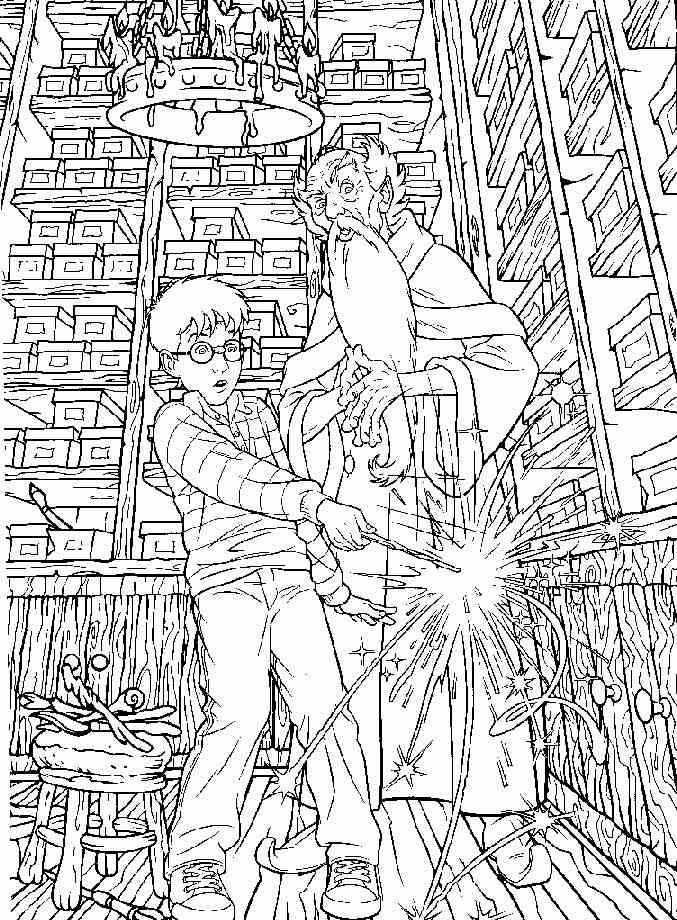 library coloring pages harry