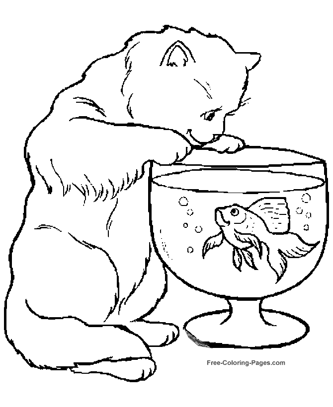 Fish Bowl Coloring Page | Free coloring pages