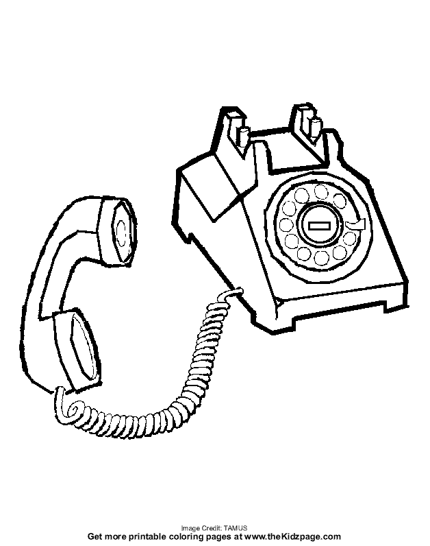 Old Telephone - Free Coloring Pages for Kids - Printable Colouring