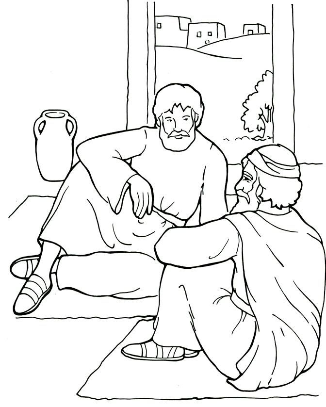 Paul and Ananias - Coloring Page | Bible crafts
