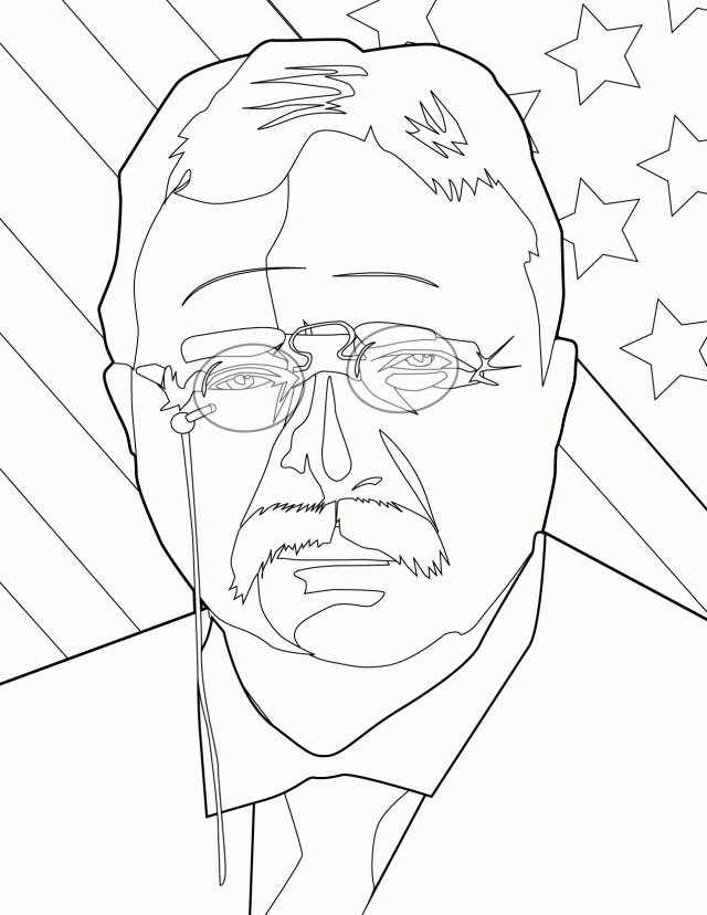 Theodore Roosevelt Coloring Page Handipoints 132368 Coloring Pages