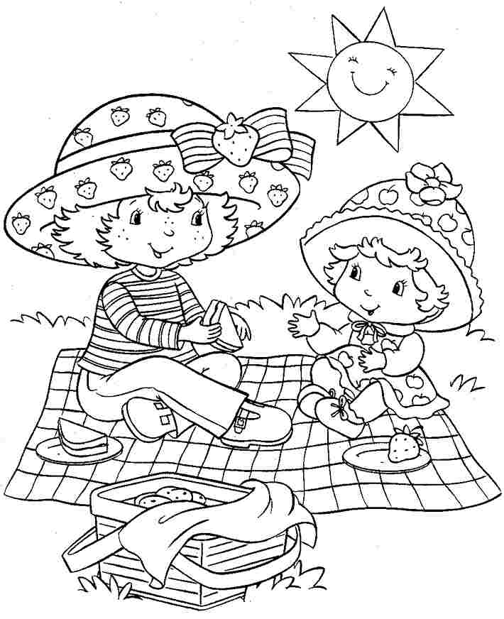 Printable Cartoon Strawberry Shortcake And Friends Colouring Pages
