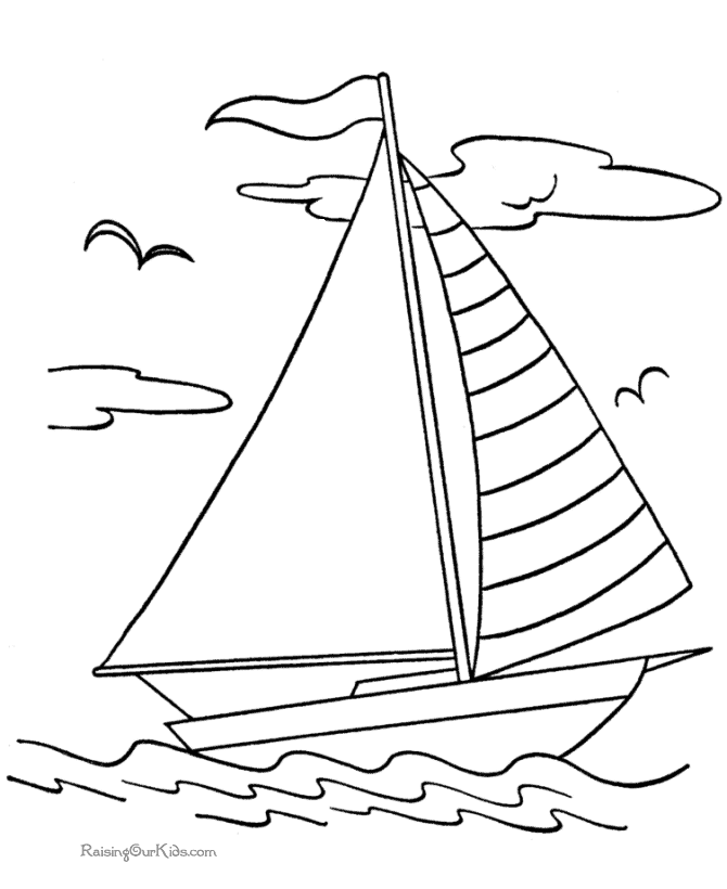 sail bosail boat Colouring Pages