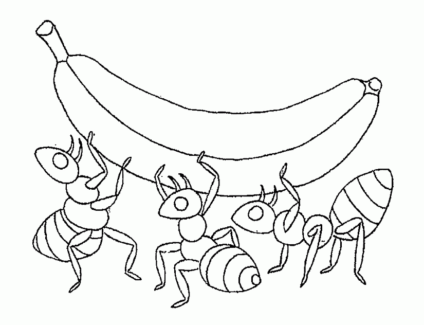 Ant-And-Big-Banana-Coloring-