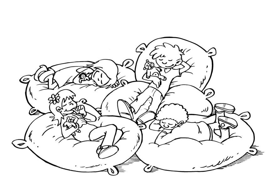 Coloring page sleeping space - img 19299.