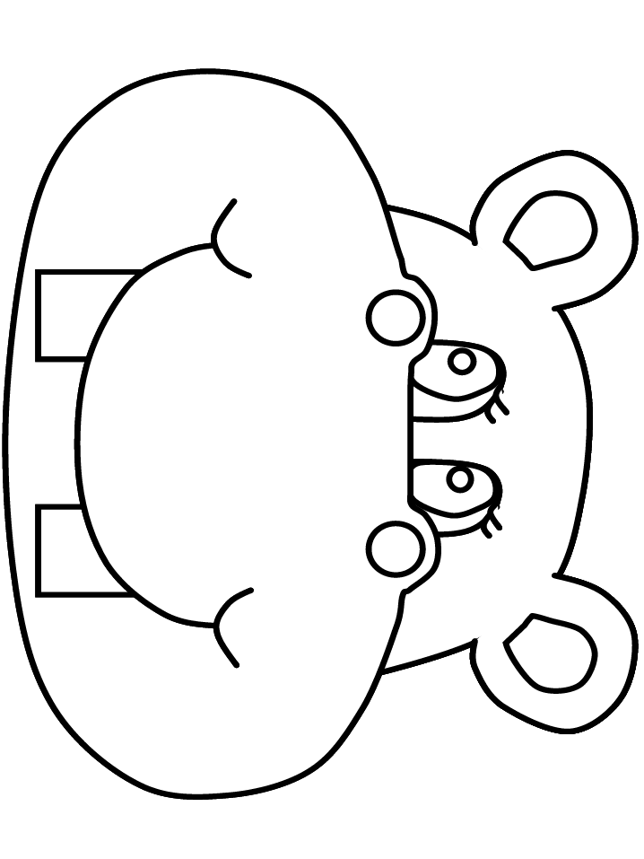hippo animals coloring pages book