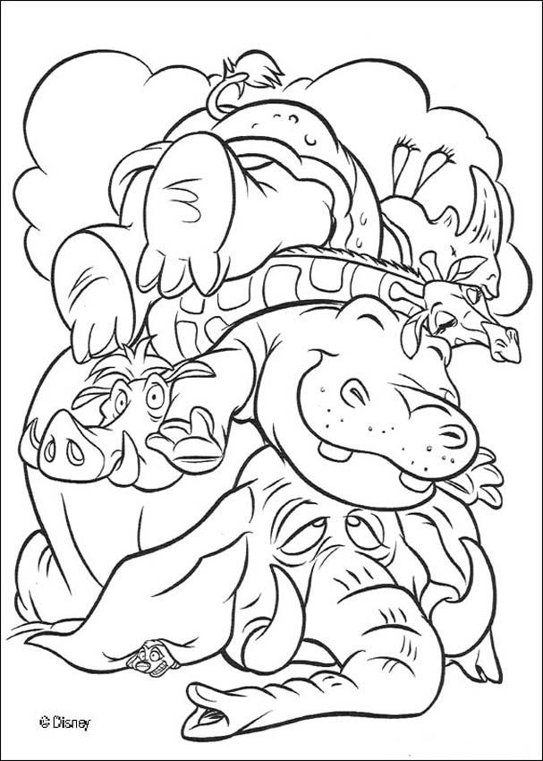 The Lion King coloring pages - Safari animals