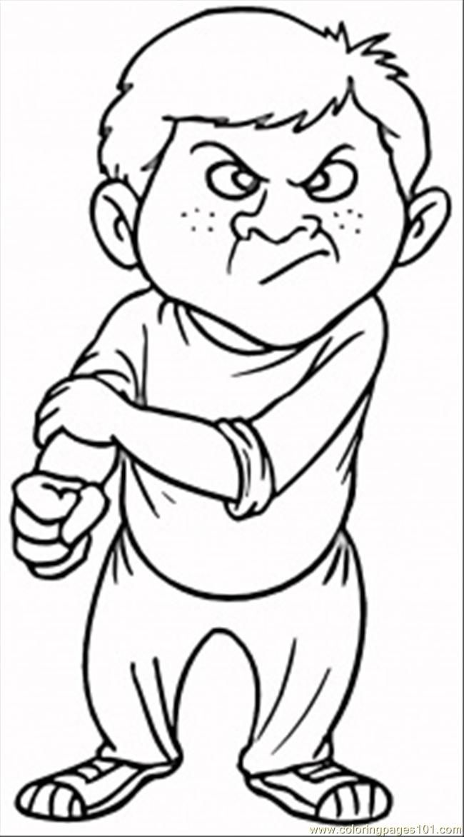 Coloring Pages Bully (Peoples > Emotions) - free printable