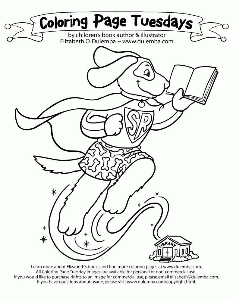 dulemba: Coloring Page Tuesday - Super Reader!