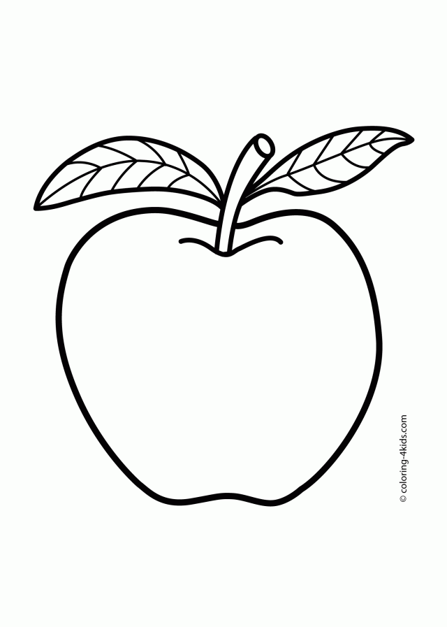 Apple Fruits Coloring Pages For Kids Printable Free Coloing 212356