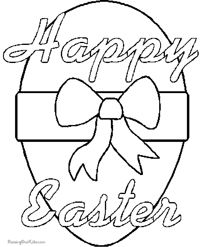 Happy Easter Egg Coloring Page - 003