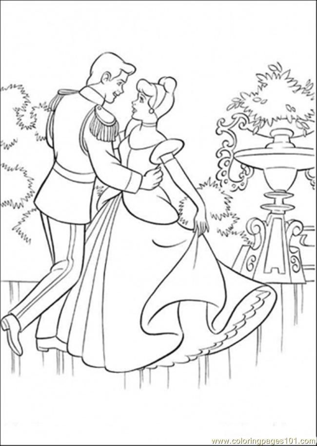 Coloring Pages The Prince Is Dancing With Cinderella (Cartoons