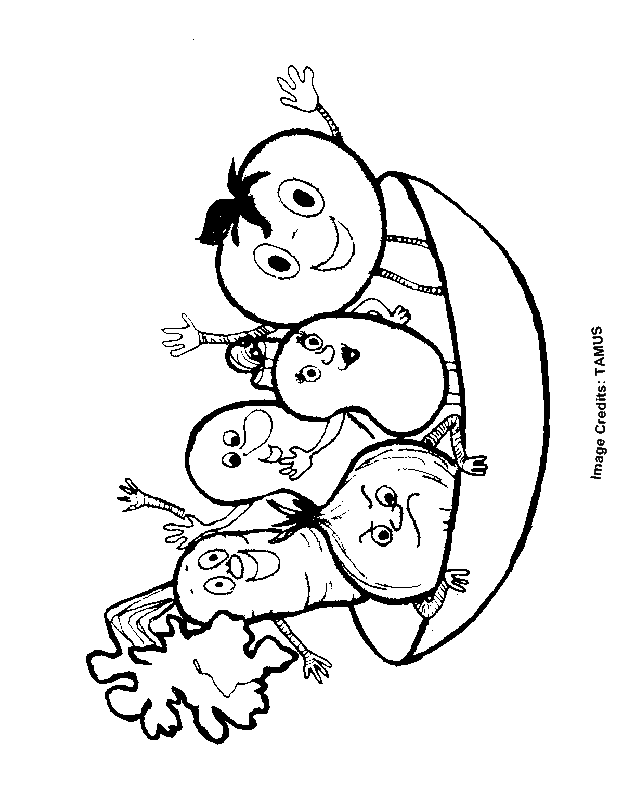 Cartoon Fruits and Vegetables - Free Coloring Pages for Kids
