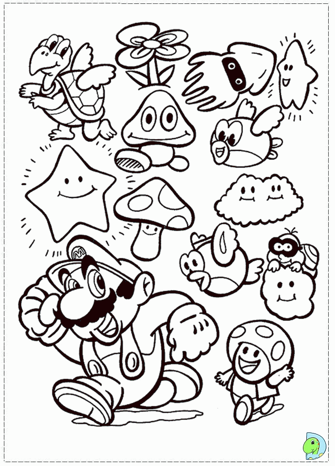 Games Super Mario Bros Coloring Pages Printable - Kids Colouring Pages