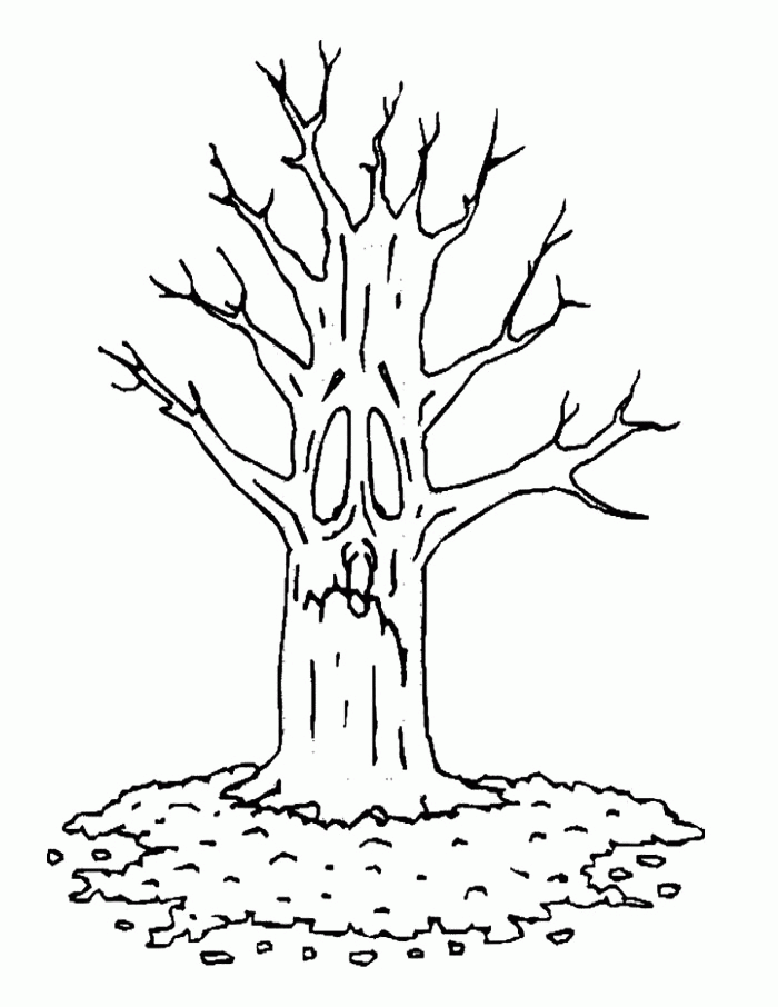 bare tree outline Colouring Pages (page 3)