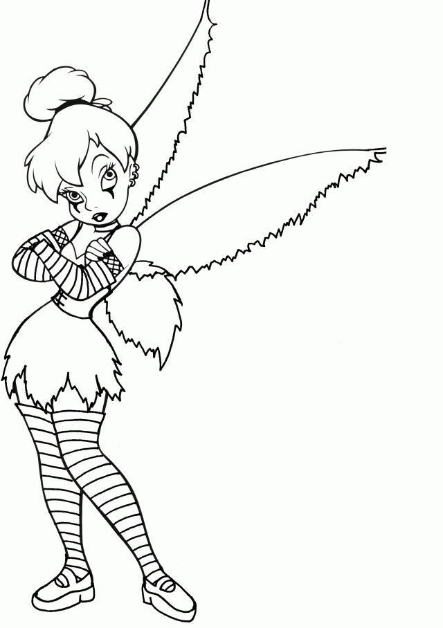 Spooky Face Of Tinkerbell Coloring Pages Tinkerbell Coloring