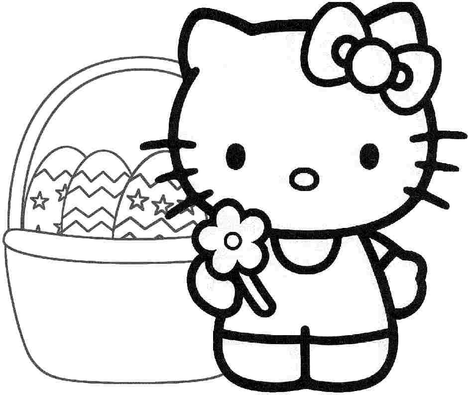 Free Colouring Pages Easter Hello Kitty For Toddler 18459#