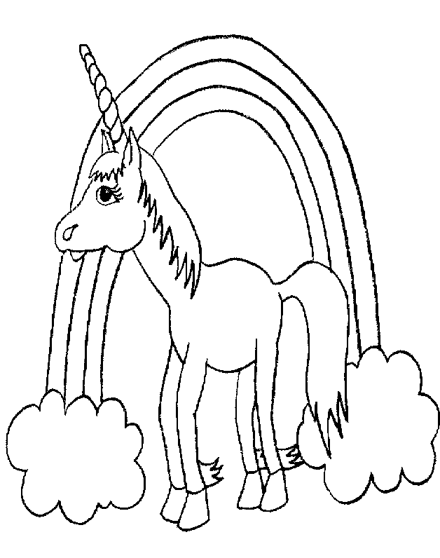 Rainbow Unicorn Coloring Pages | Coloring