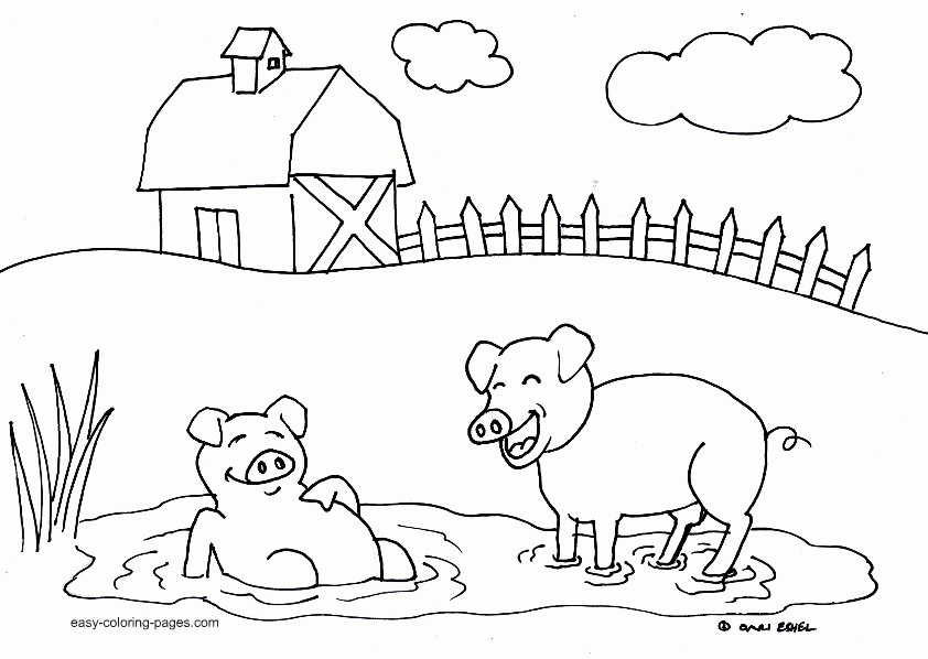 a farm yard Colouring Pages