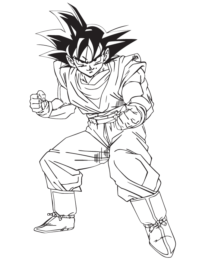 Dragon Ball Z Coloring Pages Goku - Free Printable Coloring Pages