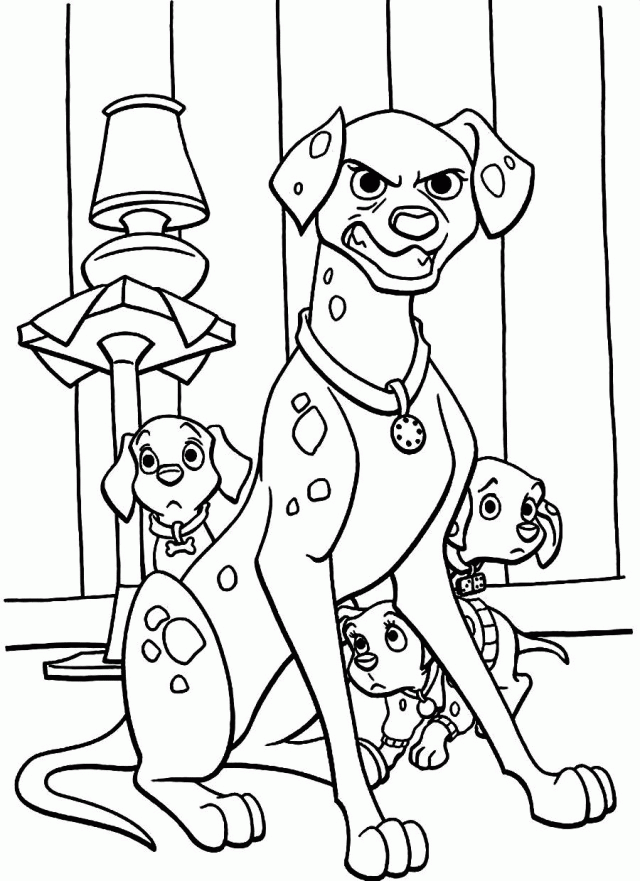 Download Dottie Protects Her Puppies 102 Dalmatians Coloring Pages