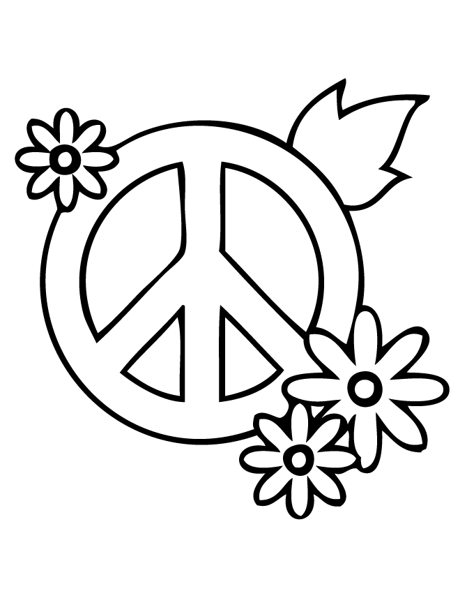 Free Printable Peace Sign Coloring Pages | H & M Coloring Pages