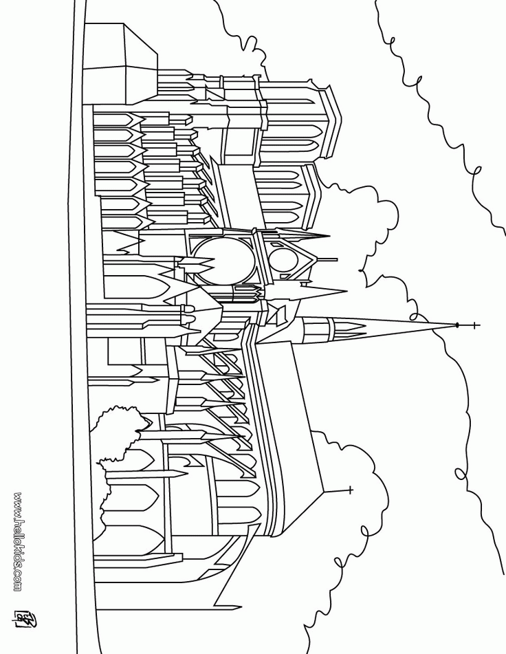 Cathedral Notre Dame coloring page | The Hunchback of Notre Dame | Pi…