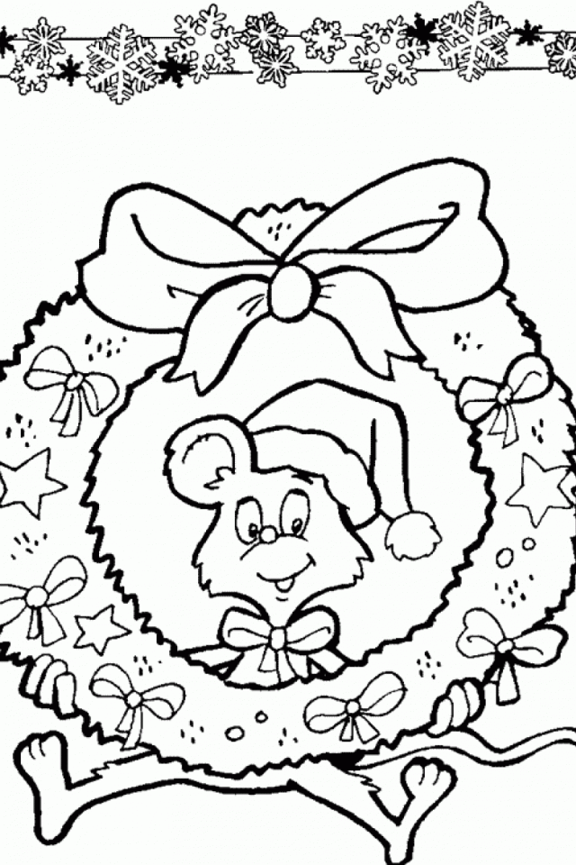 Christmas Wreath Coloring Pages Printable | download free