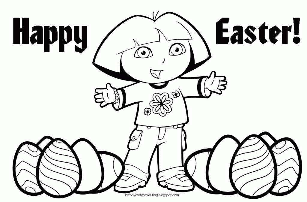 easter colouring dora the explorer coloring pages