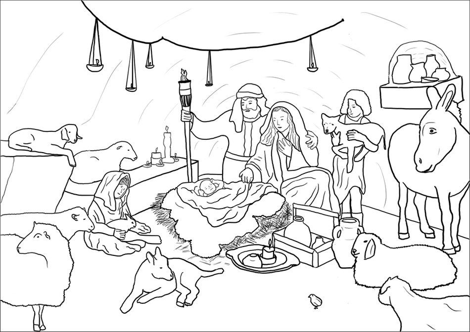 Kids Coloring Printable Nativity Playsets And Finger Puppets