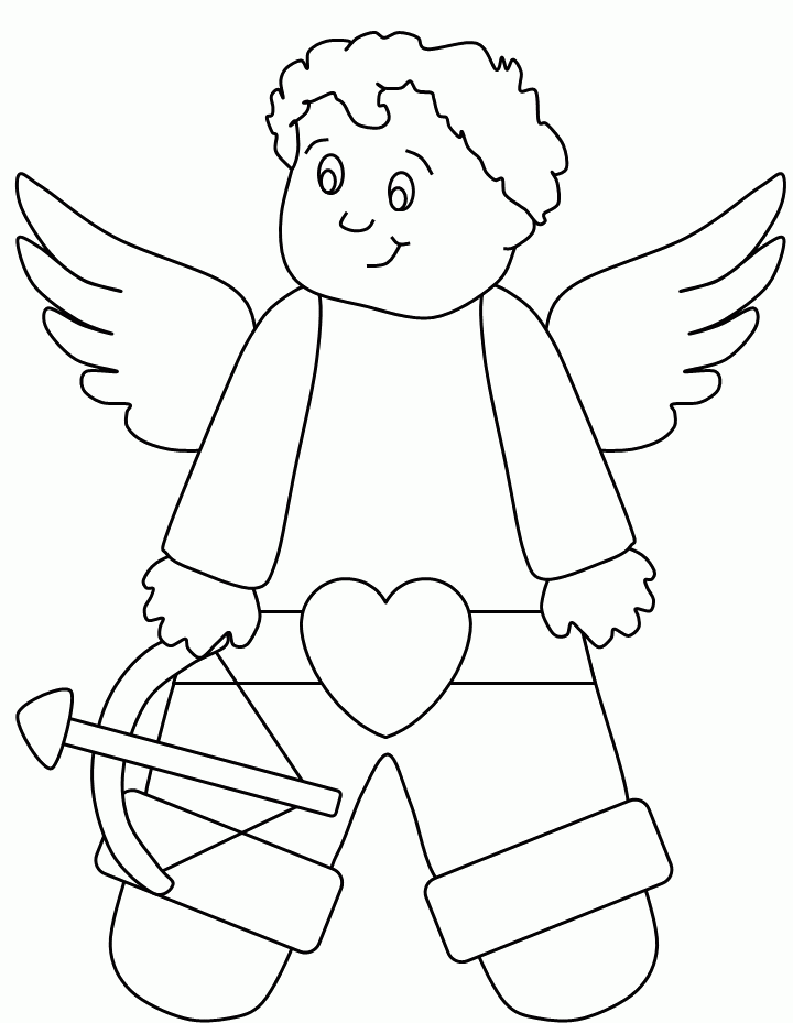 Cupid Valentines Coloring Pages - Valentine