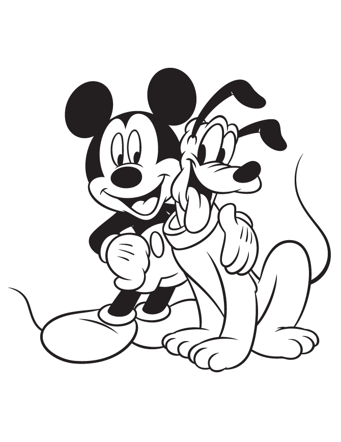 Classic Mickey And Minnie Mouse Love Coloring Page | Free