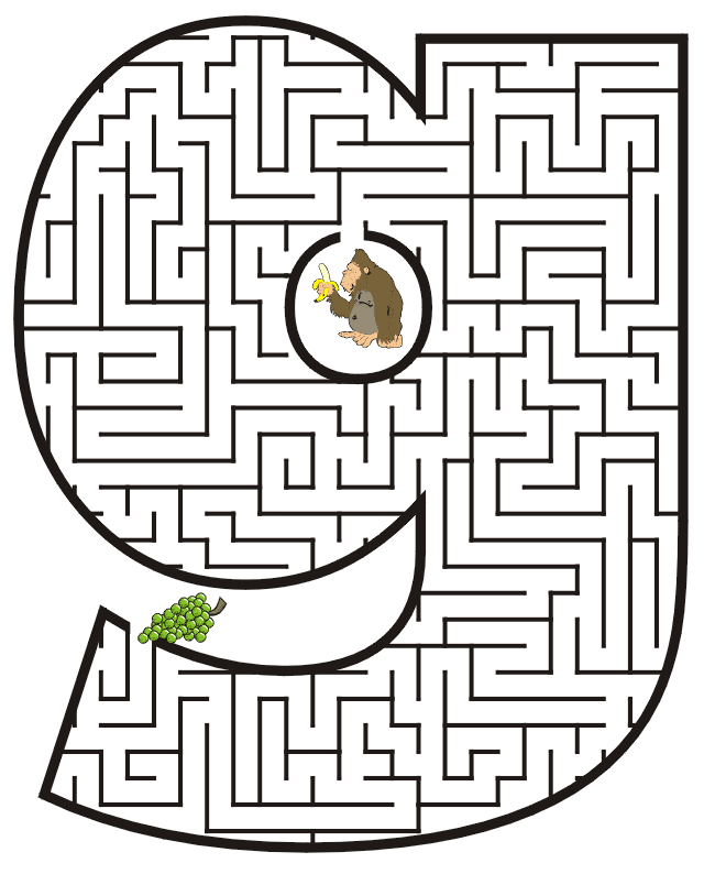 Small Letter g Coloring Pages Maze | Coloring