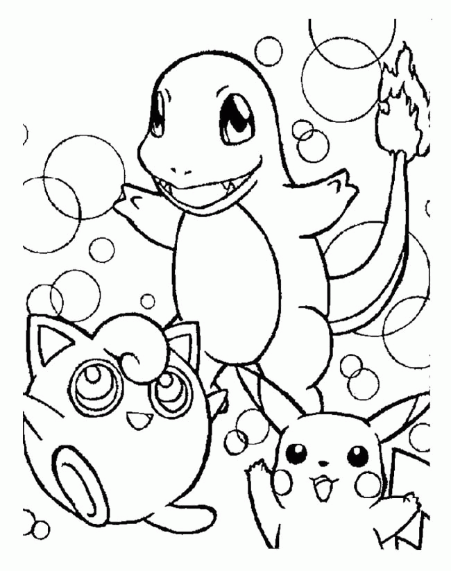 Pokemon Coloring Pages : Pikachu And Friends Coloring Page Kids