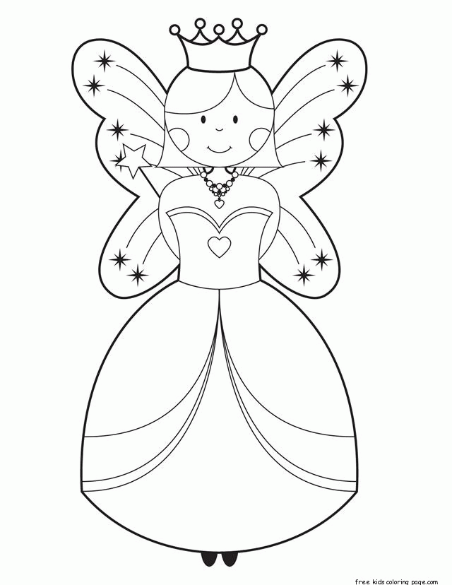 Printable cute Fairy coloring pages for girls - Free Printable