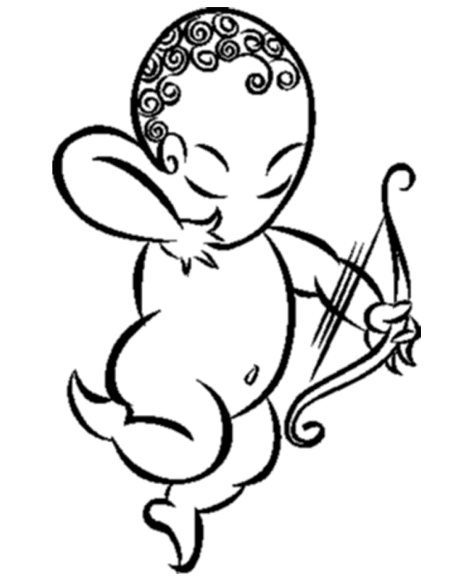 valentines day cupids coloring pages cute cupid with bow