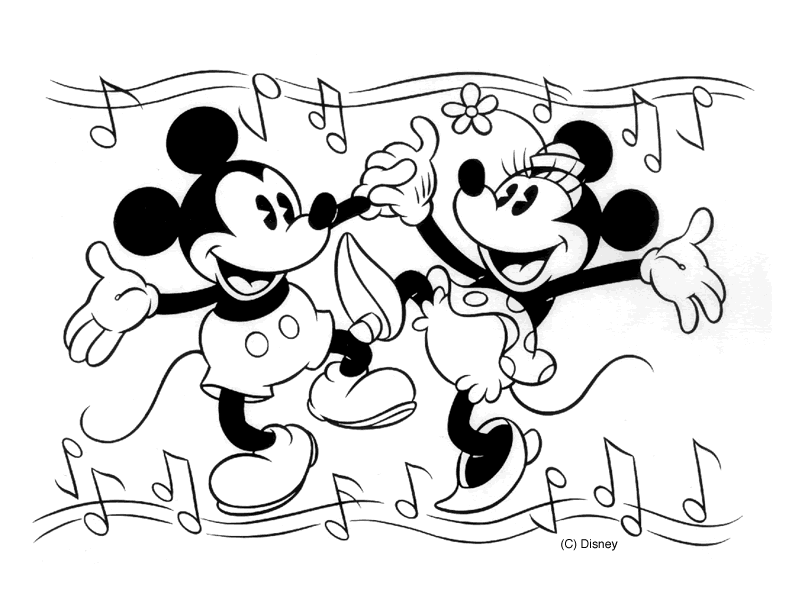 Mickey Mouse And Minnie Mouse Coloring Pages 299 | Free Printable