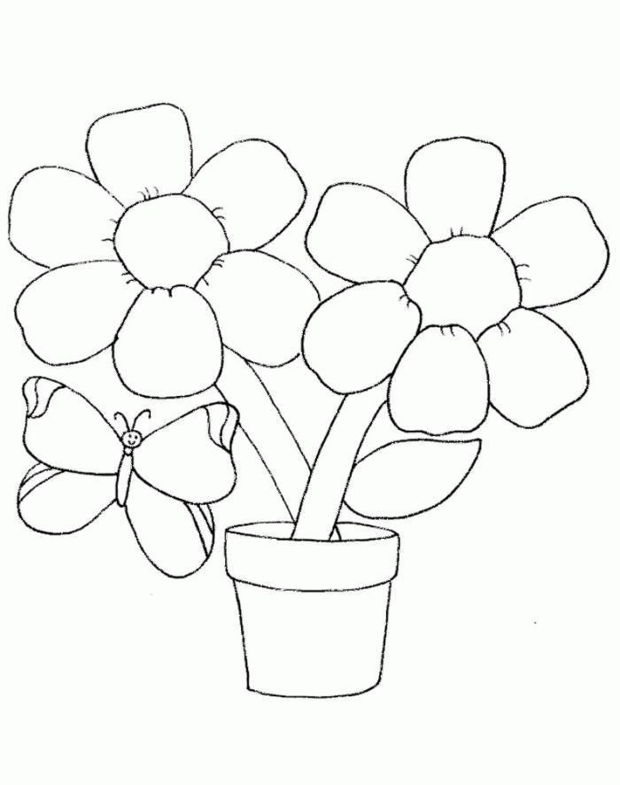 Spring Flowers Colouring Pages Images - Spring day Cartoon