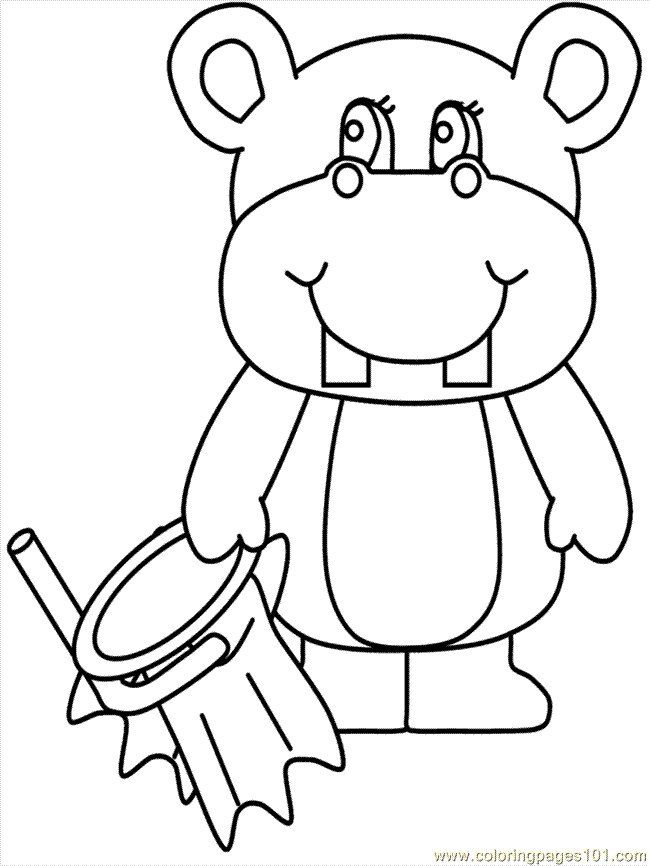 HIPPOPOTAMUS Colouring Pages (page 2)